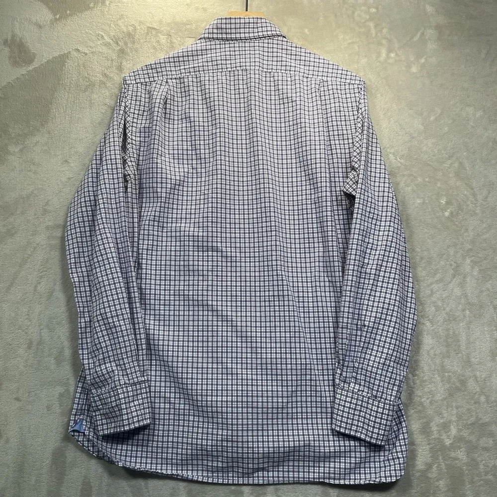 Polo Ralph Lauren Shirt M Blue Plaid Cotton Stretch Button Down Long Sleeve‎